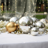 Add Elegance to Your Garden with the Silver Stainless Steel Hollow Garden Globe Sphere